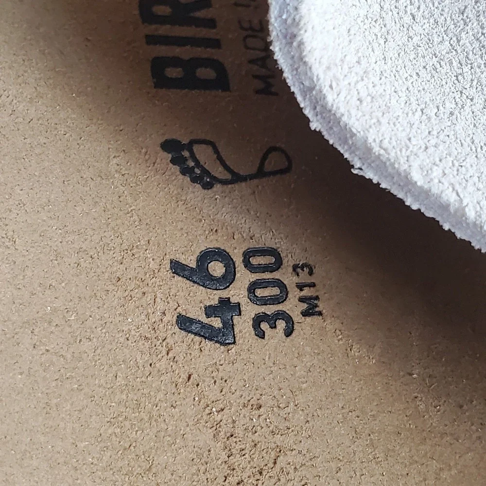Birkenstock Uji Sandals‎ Mens Sz 13 Antique White Comfort Suede Slip On